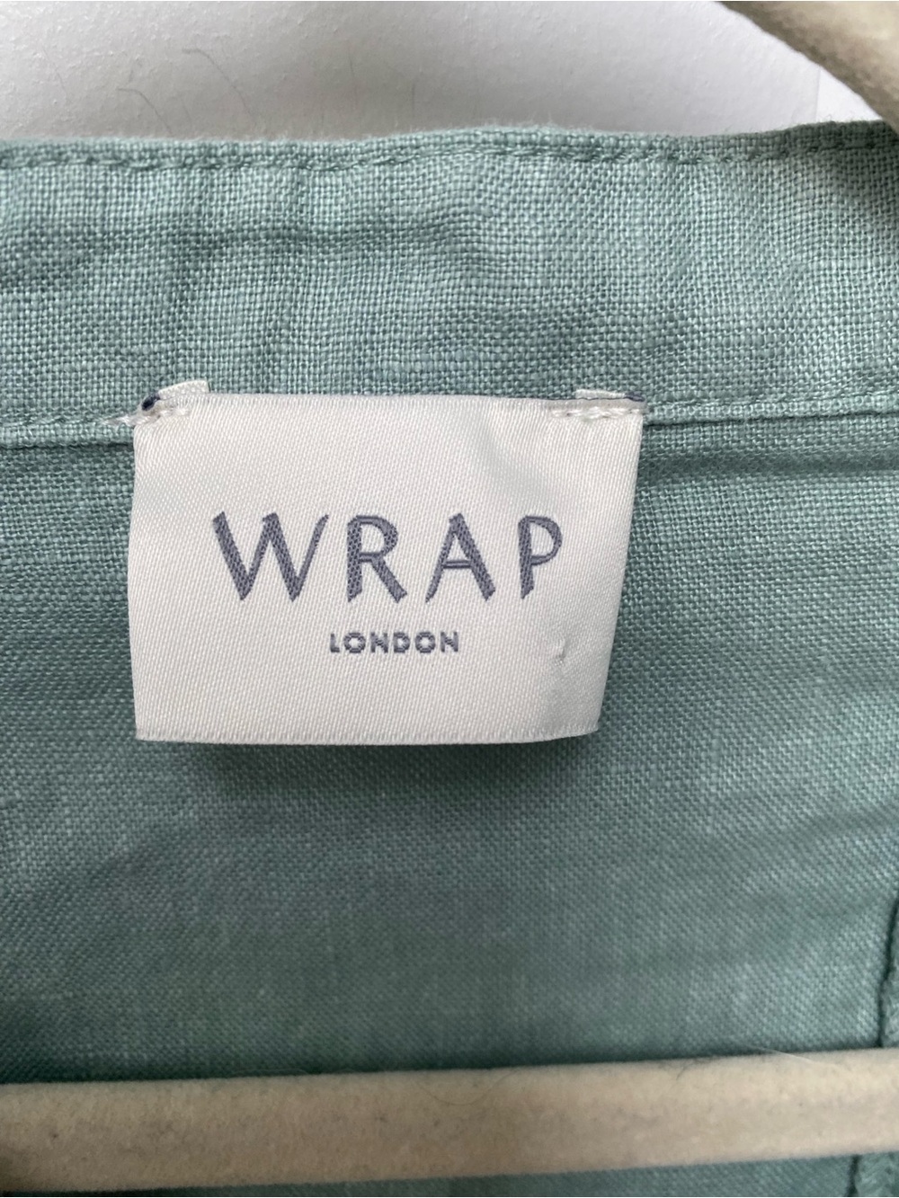 Wrap London Sage Green V-Neck Midi Dress with Puff Sleeves - Picture 3 of 8